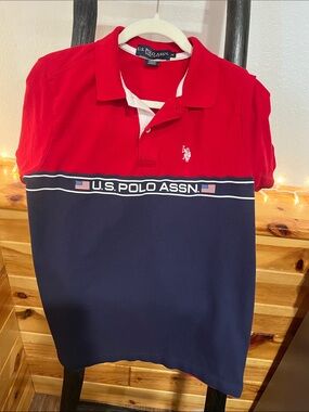 U.S. Polo Assn. Red and Navy Block Polo Shirt